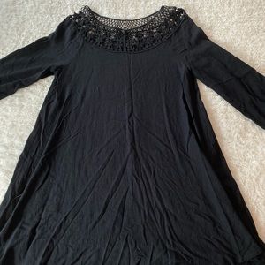 Black long sleeve dress with open design top
